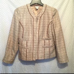 Chico’s 1 Chico’s Medium Blazer Gold Tweed Lined